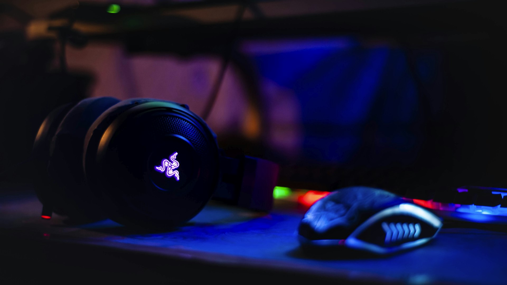 Neon-lit gaming battlestation